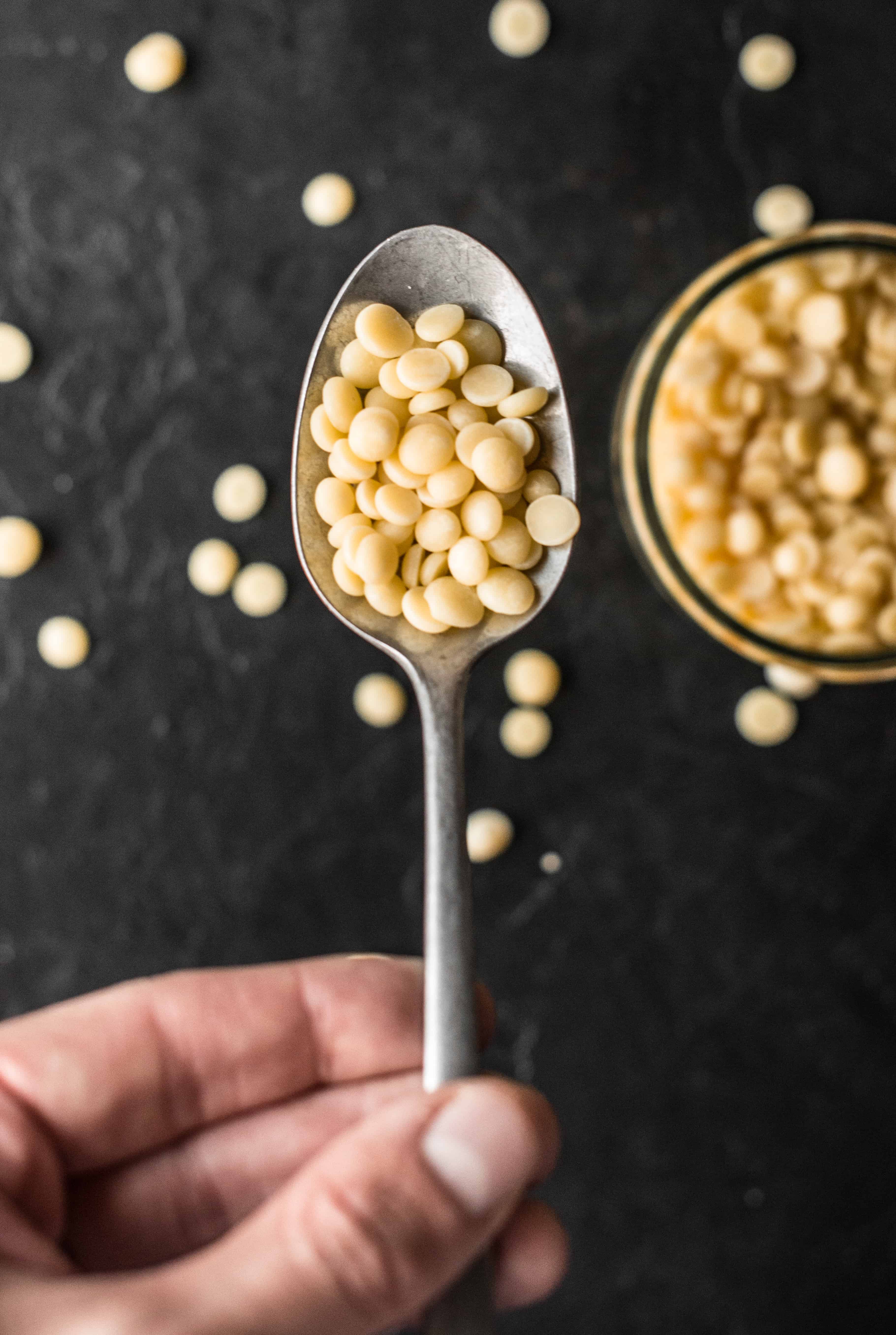 Cacao Butter in a spoon