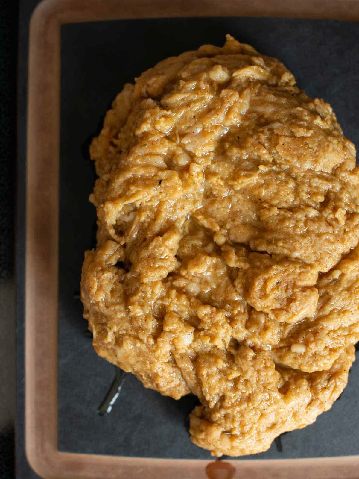 das Bild zeigt den Seitan wenn gekocht.