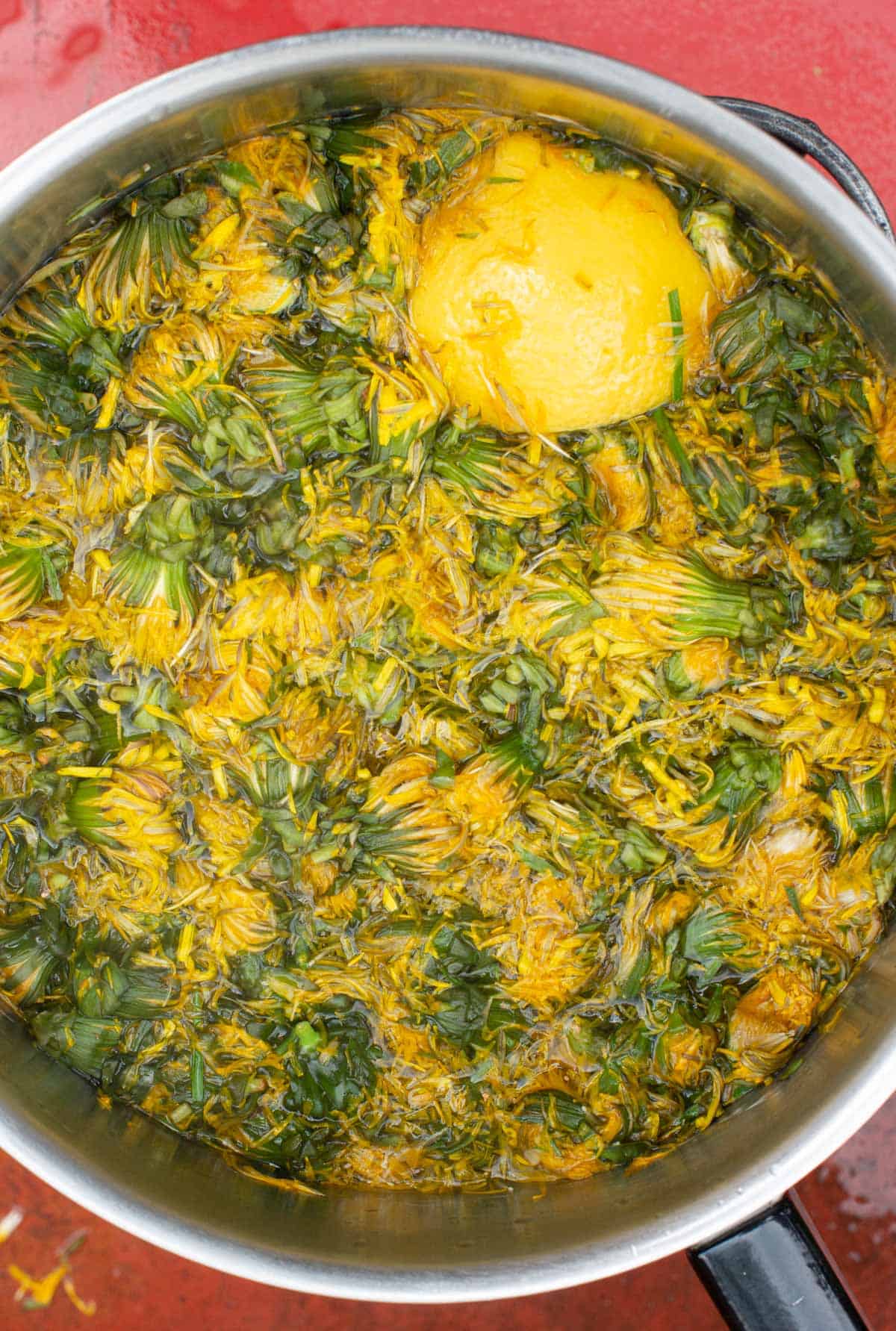 Image: Dandelion flowers boiled