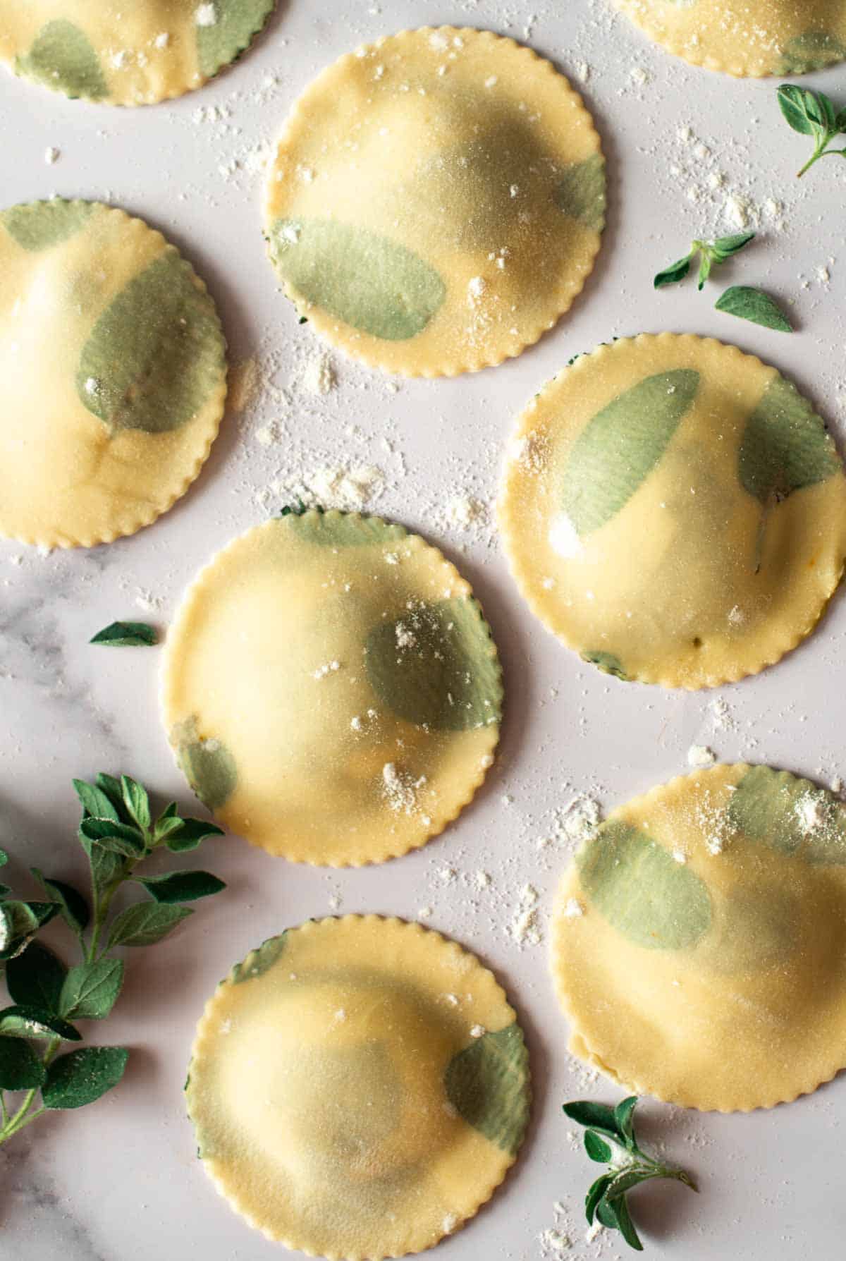 Image: pesto-cheese ravioli