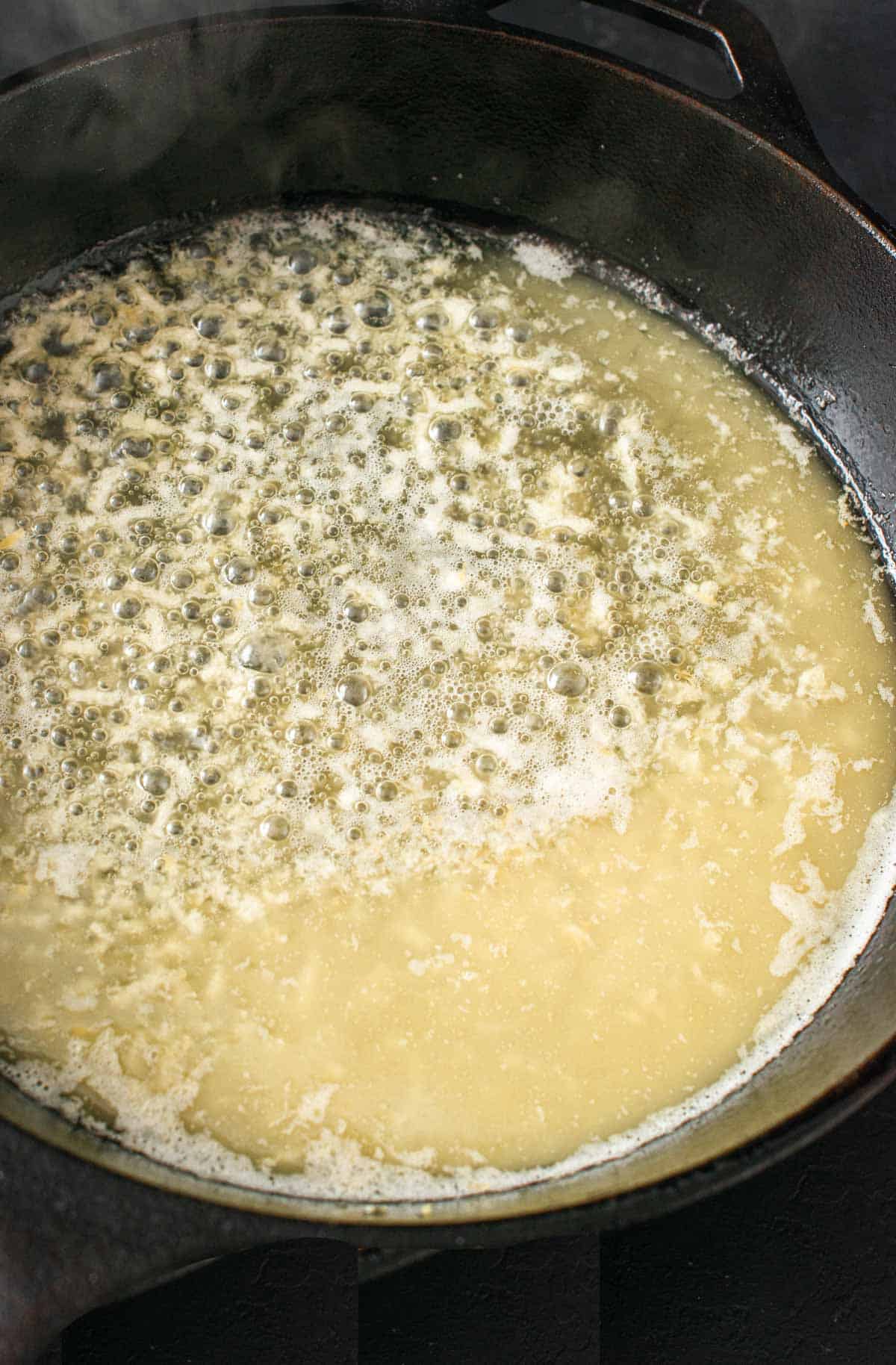 butter melted in a saucepan