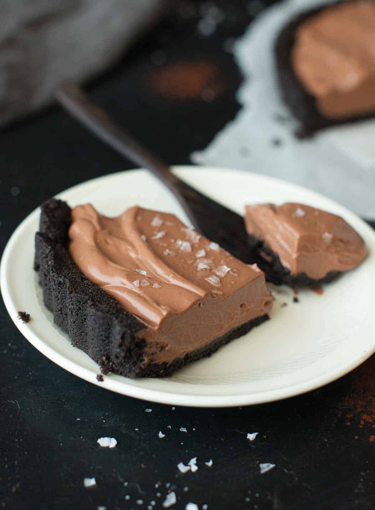 Image: piece of Chocolate Silken Tofu Pie