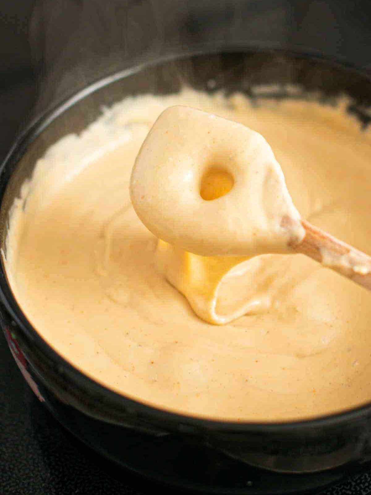 image of vegan cheese fondue while cooking