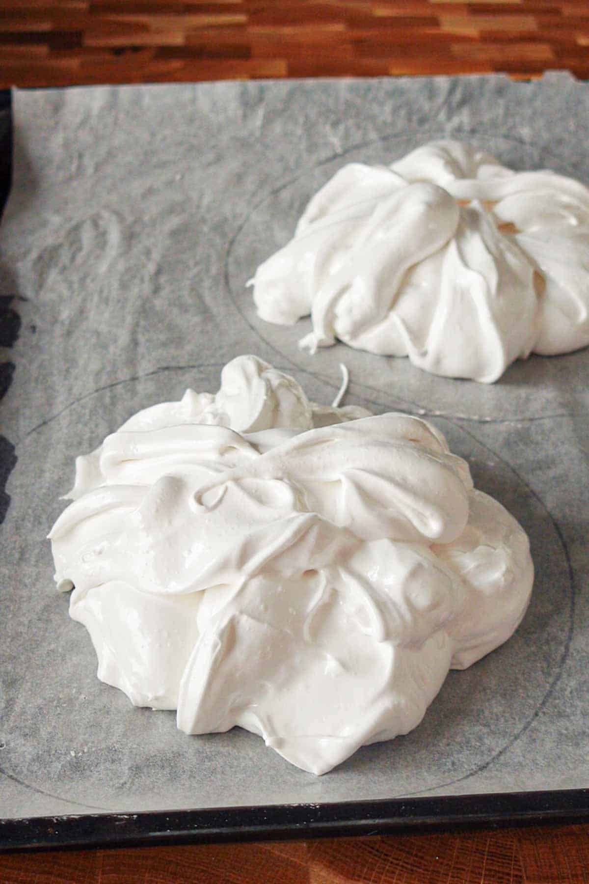 Image: vegan meringue on a tray