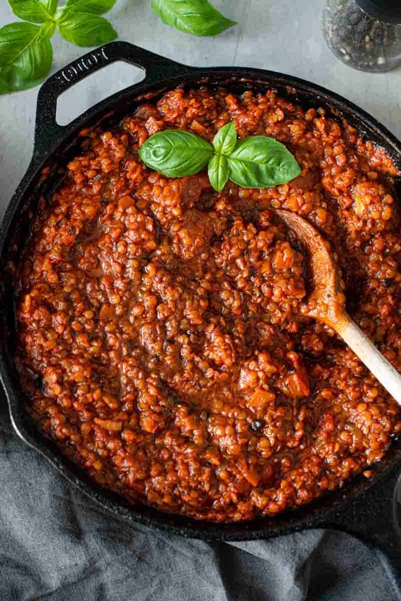 image: lentil bolognese