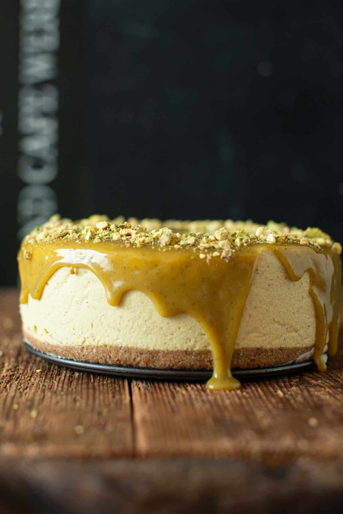 image: vegan pistachio cheesecake