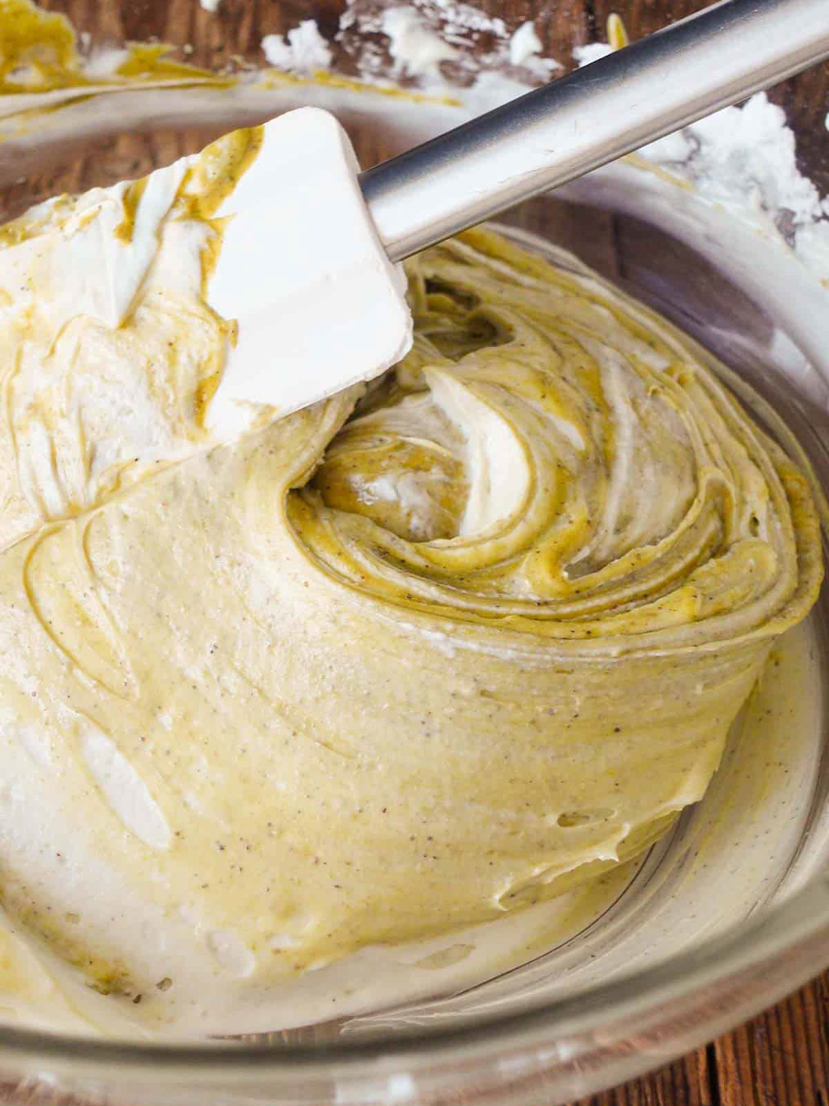 image showing the mixing of the filling