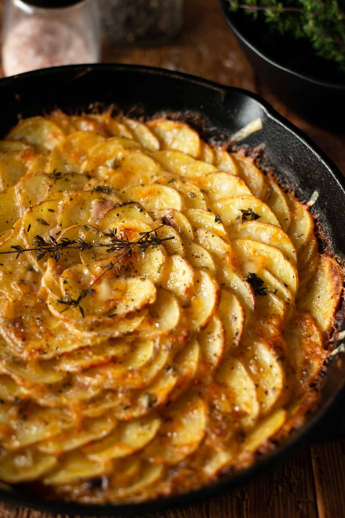 vegan potato gratin after baking