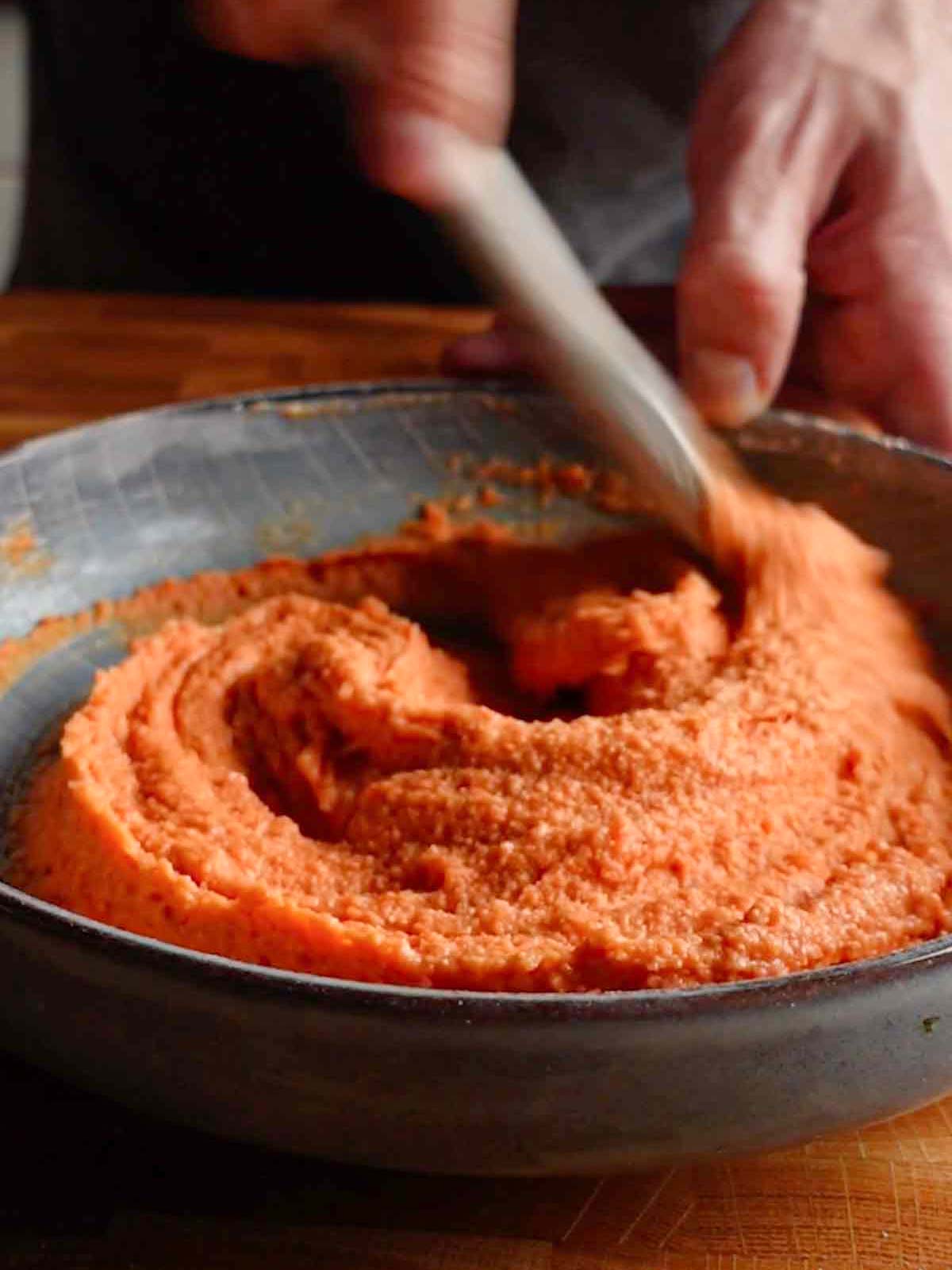 the image shows the ingredients mixed into a bowl.