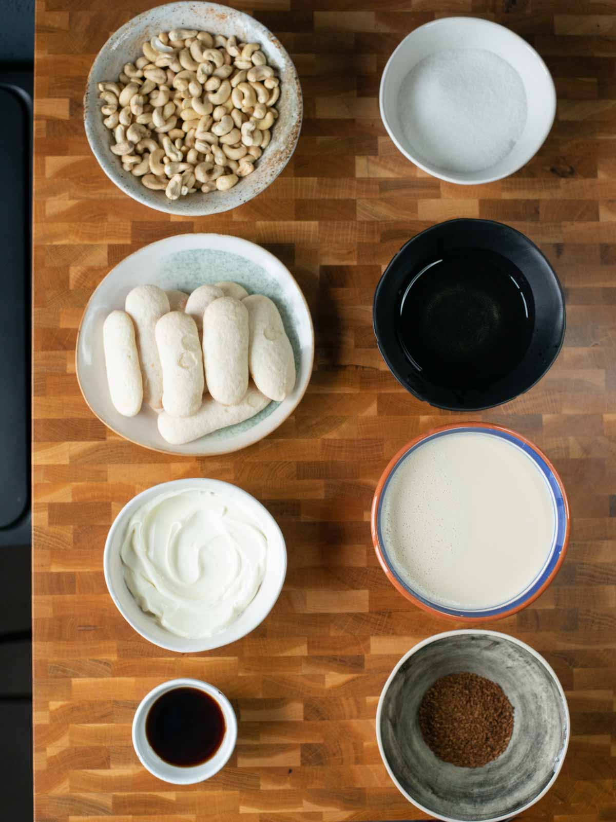 Zutaten für veganes Tiramisu